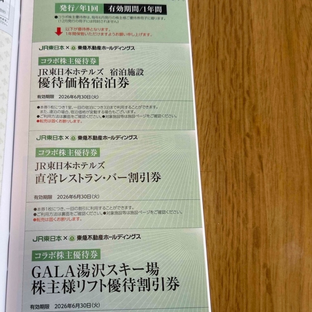 東急不動産　2025年6月　2冊 チケットの優待券/割引券(その他)の商品写真