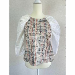 ZARA - 【新品未使用】ZARAツイード風パフスリーブトップス