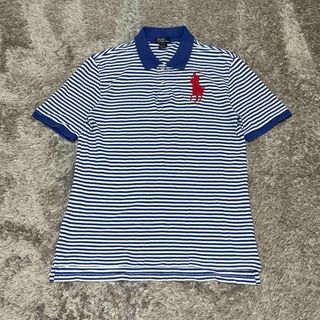 ポロラルフローレン(POLO RALPH LAUREN)の90s〜00s ポロバイ ラルフローレン 刺繍ビッグポニー ボーダー ポロシャツ(ポロシャツ)