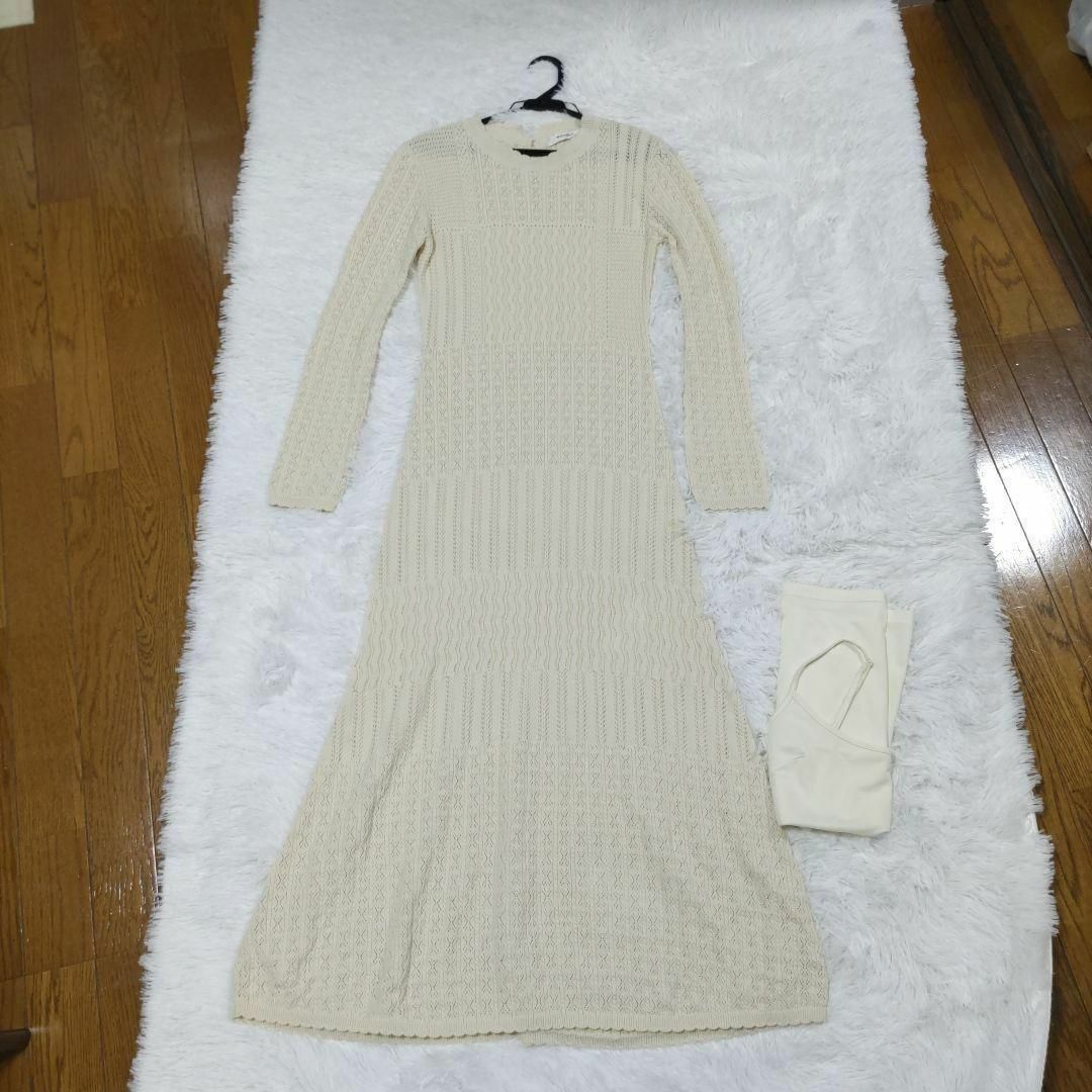 moussy(マウジー)のMOUSSY マルチパターンニットドレス マウジー ニットワンピース 1 S レディースのワンピース(ロングワンピース/マキシワンピース)の商品写真