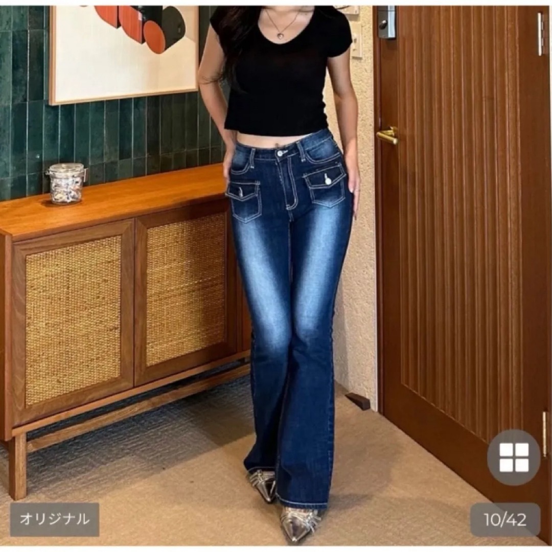 試着のみ】NUGU nabi フロントポケットブーツカットデニムパンツ