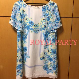 ロイヤルパーティー(ROYAL PARTY)のROYAL PARTY チュニックワンピース 花柄 【美品】(ミニワンピース)