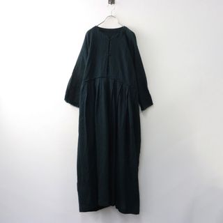 美品 ダニエラグレジス DANIELA GREGIS abito dress ウールタックベルテッドワンピース/ダークグリーン フレア ドレス【2400014479621】(その他)