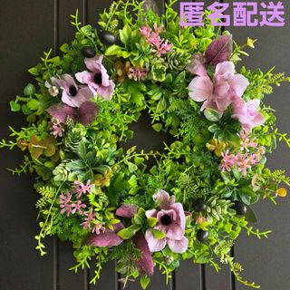 フラワーリース 清夏6 咲き誇る花たち 玄関リース 造花 - メルカリ