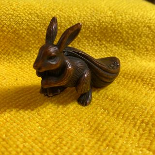 金属工芸　兎　縁起物　銅製品　置物(金属工芸)