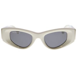 バレンシアガ(BALENCIAGA)のBALENCIAGA バレンシアガ キャットアイフレーム サングラス メガネ 眼鏡 ホワイト BB0243S(サングラス/メガネ)