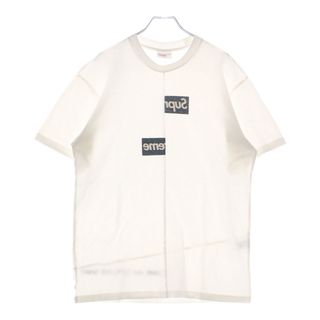 シュプリーム(Supreme)のSUPREME シュプリーム 18AW ×Comme des Garcons SHIRT Split Box Logo Tee コムデギャルソン スプリット ボックスロゴ 半袖Tシャツ ホワイト(Tシャツ/カットソー(半袖/袖なし))