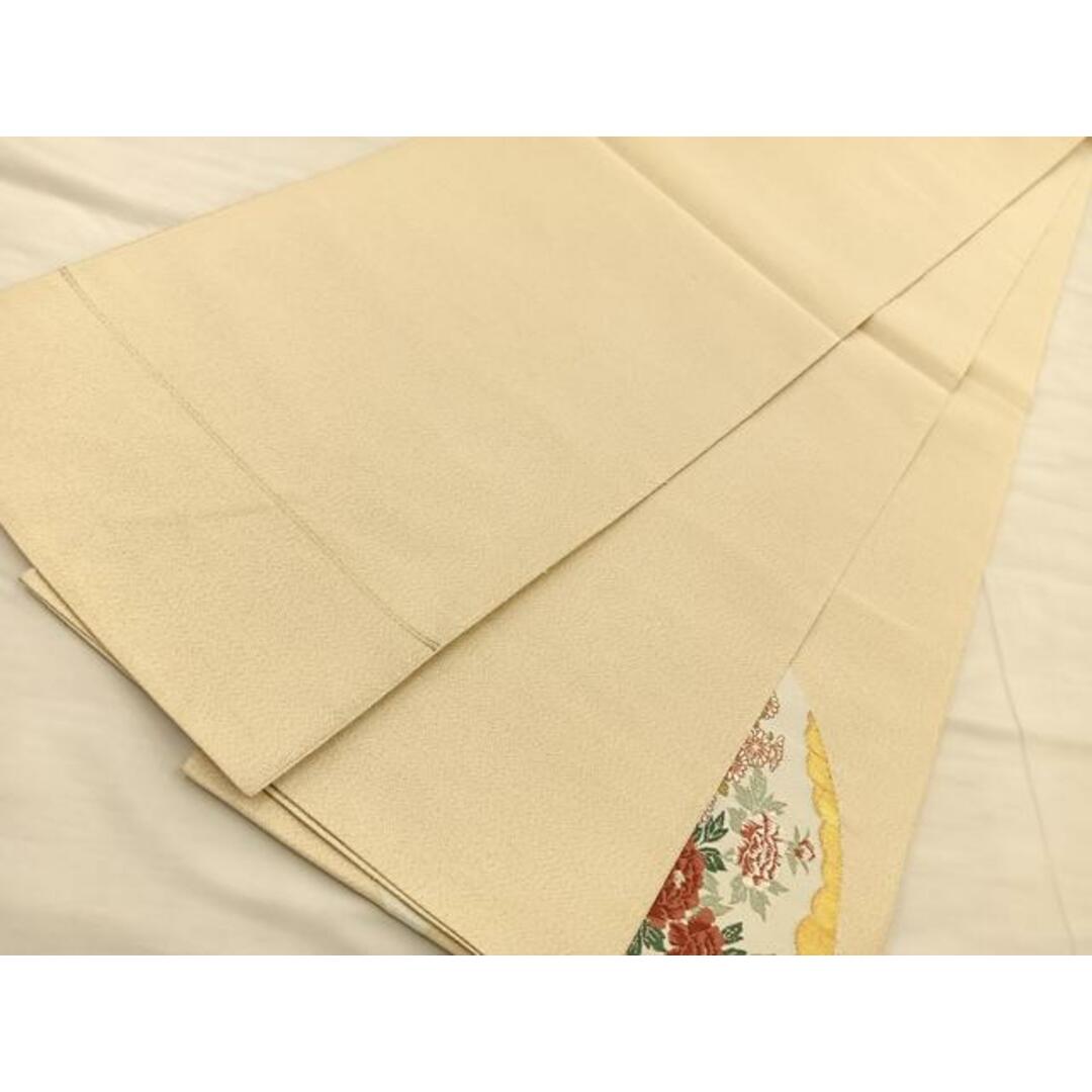 平和屋着物◎太鼓柄袋帯 唐織 綴れ 鳳凰地紙草花文 金糸 正絹