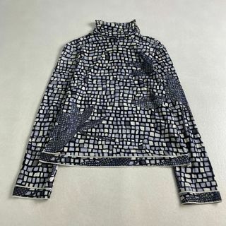 レオナール(LEONARD)のレオナール　カットソー　タイル柄　タートルネック　シルク混　M　LEONARD(カットソー(長袖/七分))