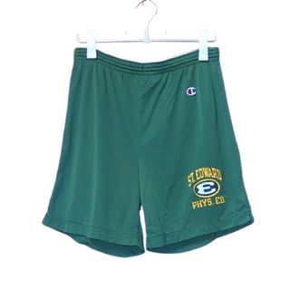 ヴィンテージ(VINTAGE)の▪️80‘s CHAMPION メッシュショーツ② 大学 短パン 腰ゴム  緑(ショートパンツ)