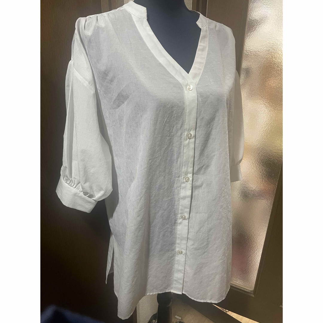 Human 2nd Occasion★半袖シャツ ホワイト★新品・タグ付き レディースのトップス(シャツ/ブラウス(半袖/袖なし))の商品写真
