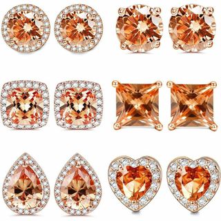 6ペア ピアス レディース 人気 一粒 しずく ハート スクエア