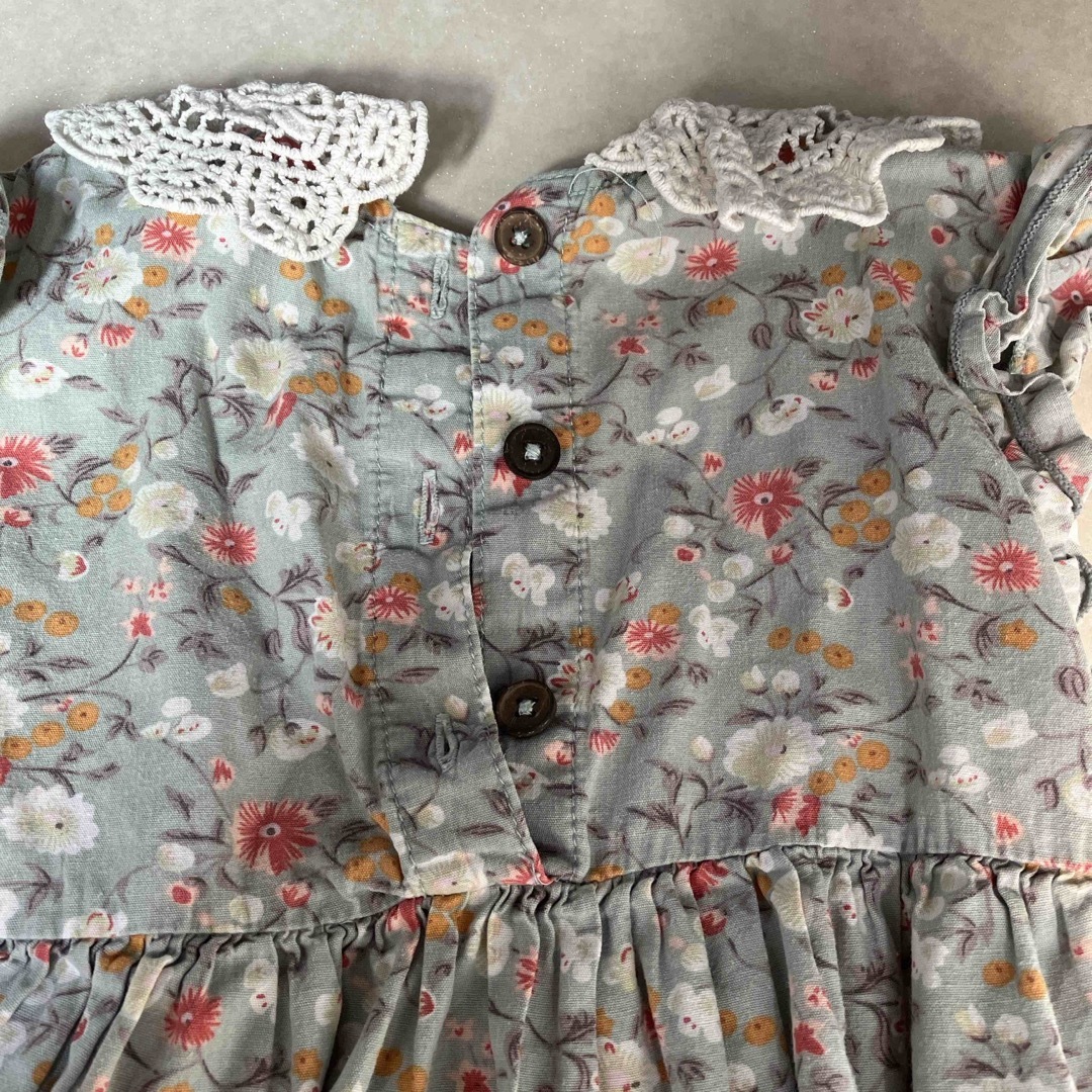 pairmanon(ペアマノン)のペアマノン　夏用ロンパース　フリル襟 キッズ/ベビー/マタニティのベビー服(~85cm)(ロンパース)の商品写真