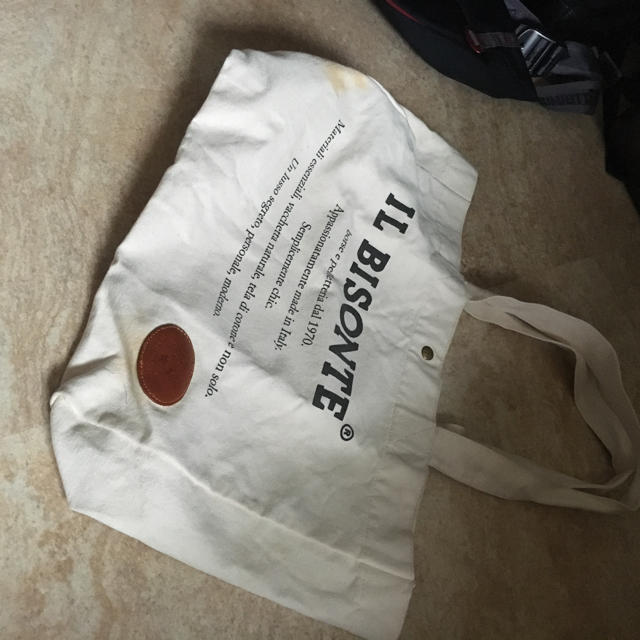 IL BISONTE(イルビゾンテ)のIL BISONTE/イルビゾンテ 皮革×キャンバストートバッグ ホワイト レディースのバッグ(トートバッグ)の商品写真