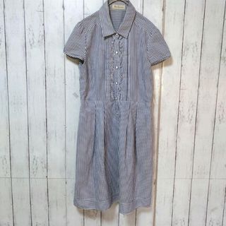 クリアインプレッション(CLEAR IMPRESSION)のクリアインプレッション　レディース　半袖　ワンピース　ストライプ　ひざ丈　M(ひざ丈ワンピース)