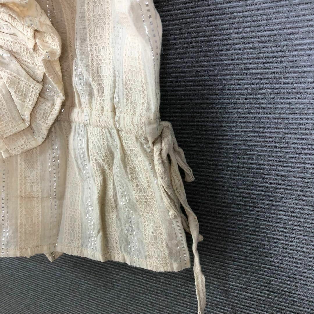 Sara Mallika - サラマリカ Lurex Stripe Shirring Frill Topの