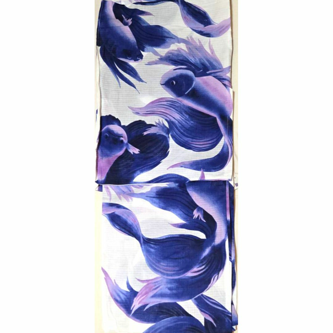 新品浴衣◇ 白地に金魚 変わり織りの通販 by cyucyu shop｜ラクマ