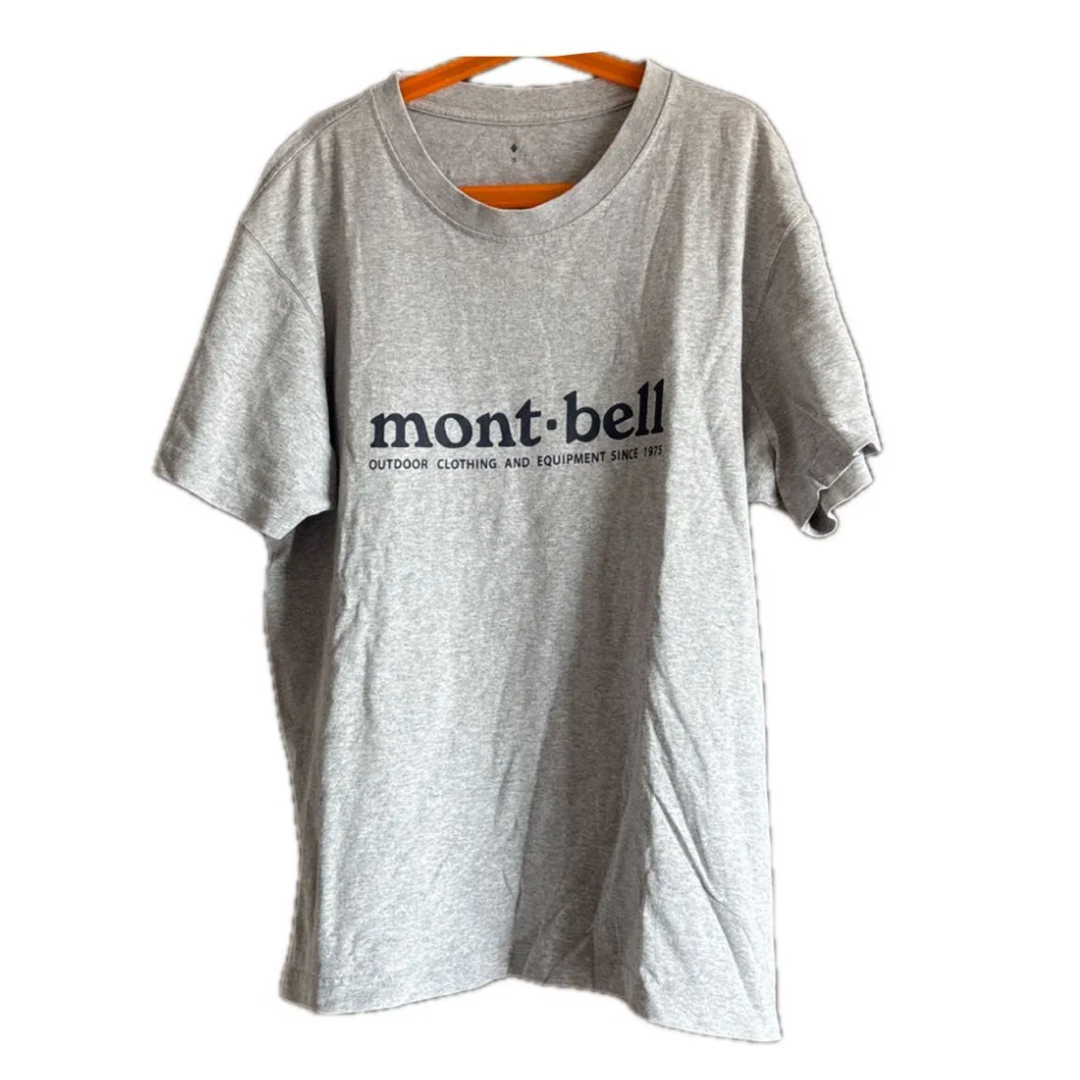 モンベル 半袖Tシャツ ロゴプリント ラウンドネック コットン