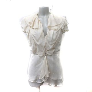 ジルスチュアート(JILLSTUART)のジルスチュアート ブラウス フレンチスリーブ 絹 シルク 0 XS オフホワイト(シャツ/ブラウス(半袖/袖なし))