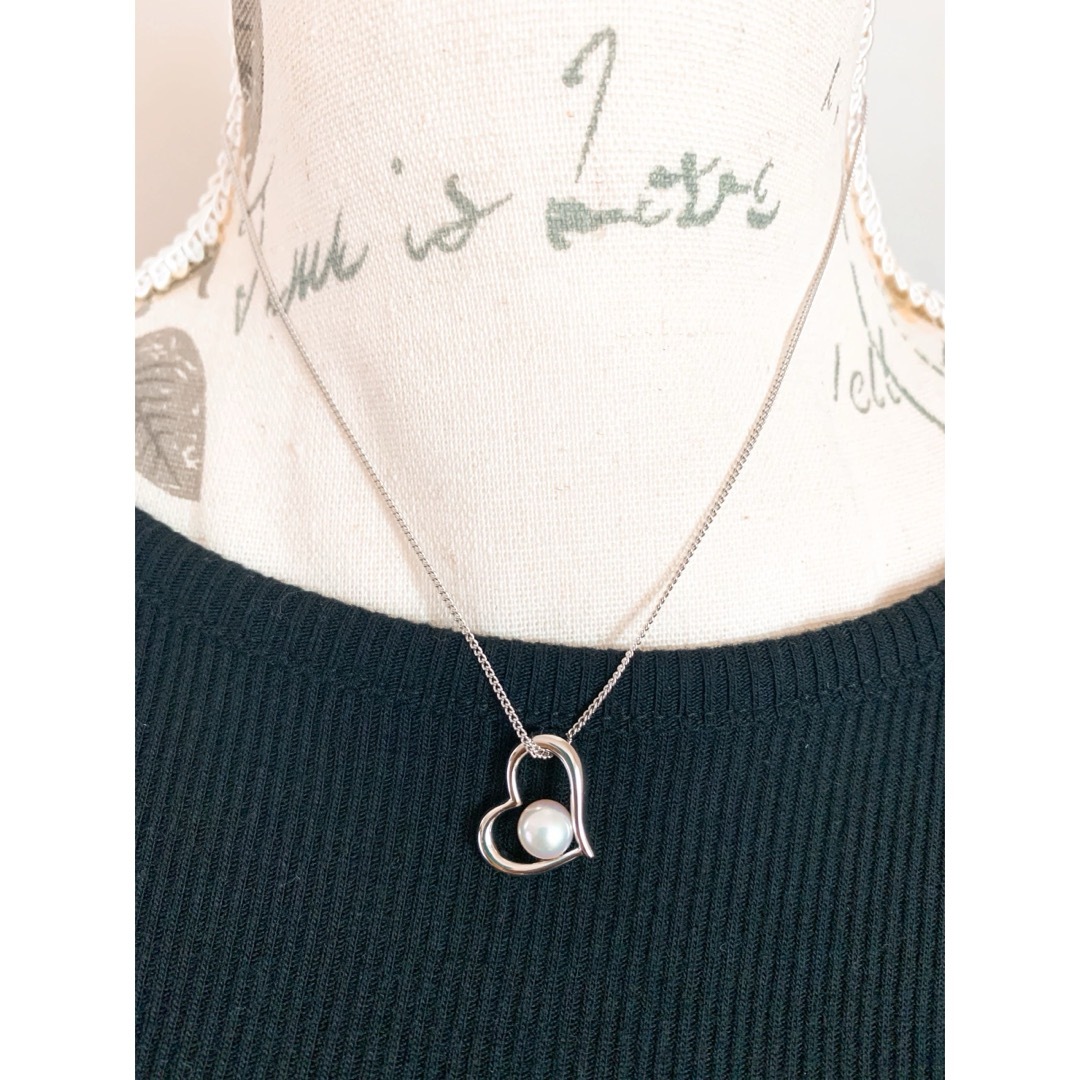TASAKI(タサキ)の【未使用】TASAKI タサキ　ネックレス　シルバー　1粒パール　ハート　人気 レディースのアクセサリー(ネックレス)の商品写真