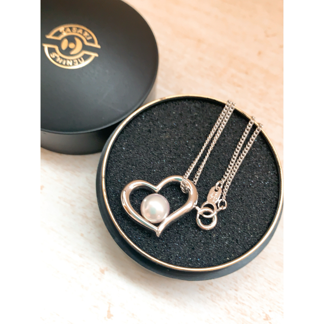 TASAKI(タサキ)の【未使用】TASAKI タサキ　ネックレス　シルバー　1粒パール　ハート　人気 レディースのアクセサリー(ネックレス)の商品写真