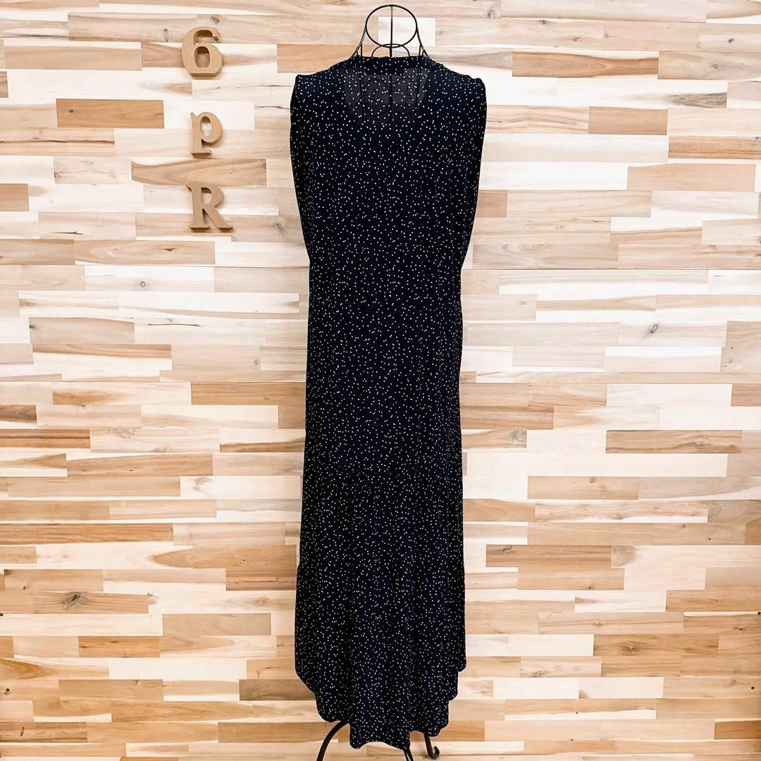 ZARA - 【ザラ】シボ加工 水玉模様 ドット柄 ロング ティアード