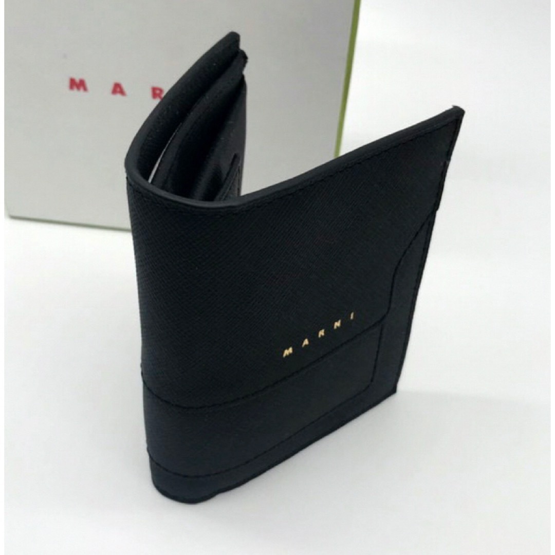 MARNI - 新品 MARNI 二つ折りウォレット 二つ折り財布 ブラック