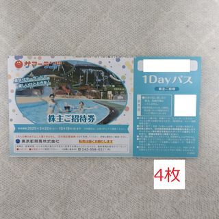 東京サマーランド　株主優待 4枚(遊園地/テーマパーク)