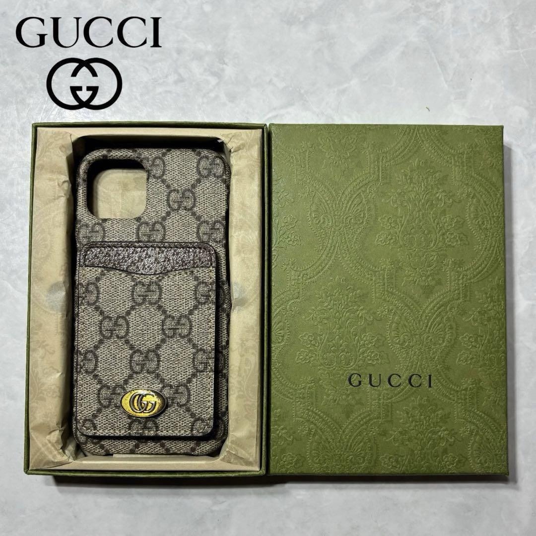 GUCCI - 新品 グッチ オフィディア GG レザー iPhone13 ケース