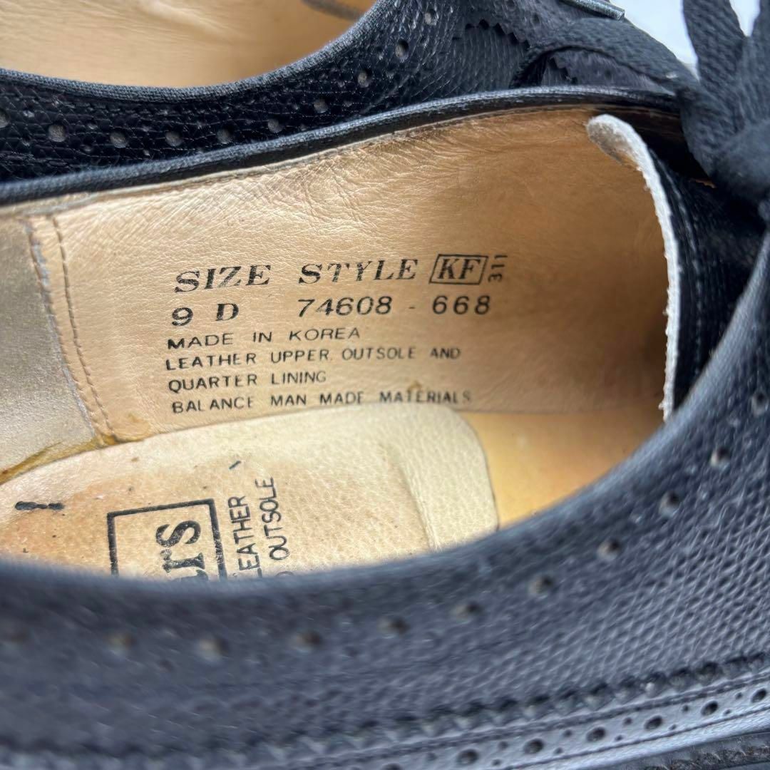 良品 90s シアーズ SEARS ウィングチップシューズ 黒革靴 29