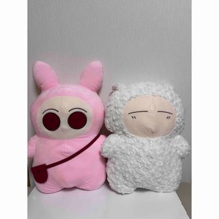 人類の半数がちいこになった BIGぬいぐるみ　2種セット　うさぎ　ひつじ