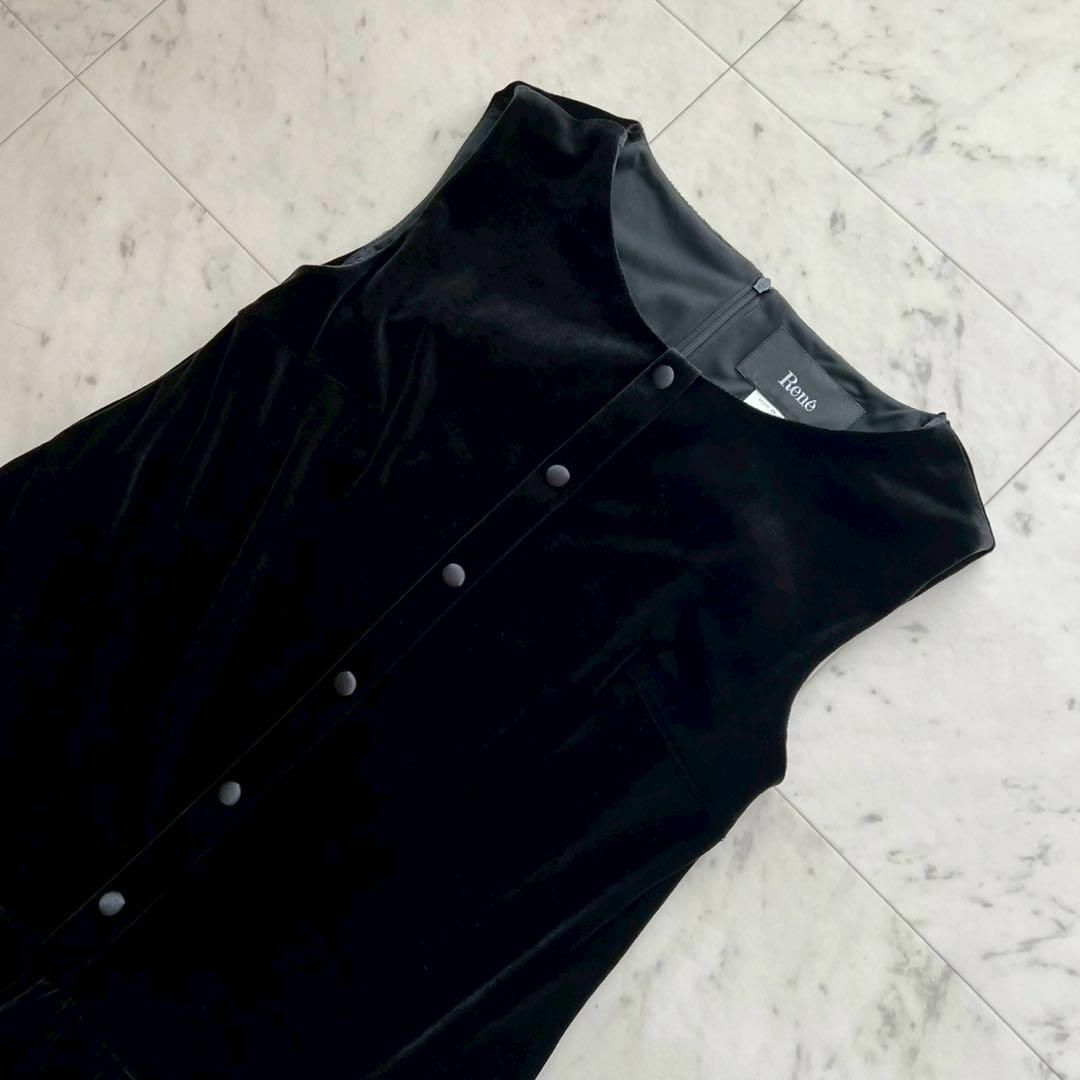 定価6万 Rene Gather Sweet ベロアティアードワンピース 36