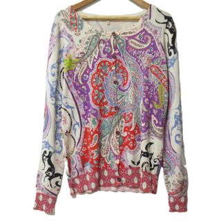 エトロ ETRO カーディガン 38 総柄 マルチカラー シルク