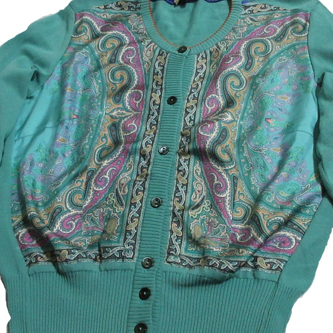 寄付対象品 ETRO ペイズリー柄 シルクカシミヤ カーディガン