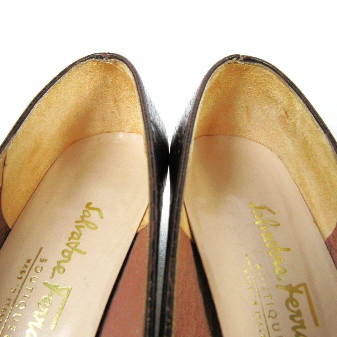 FERRAGAMO - サルヴァトーレフェラガモ クロコ型押し パンプス