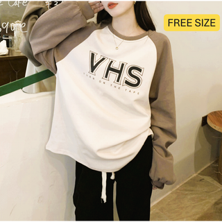n227【新品未使用】ラグランTシャツ ロングスリーブ 長袖 レディース F(Tシャツ(長袖/七分))