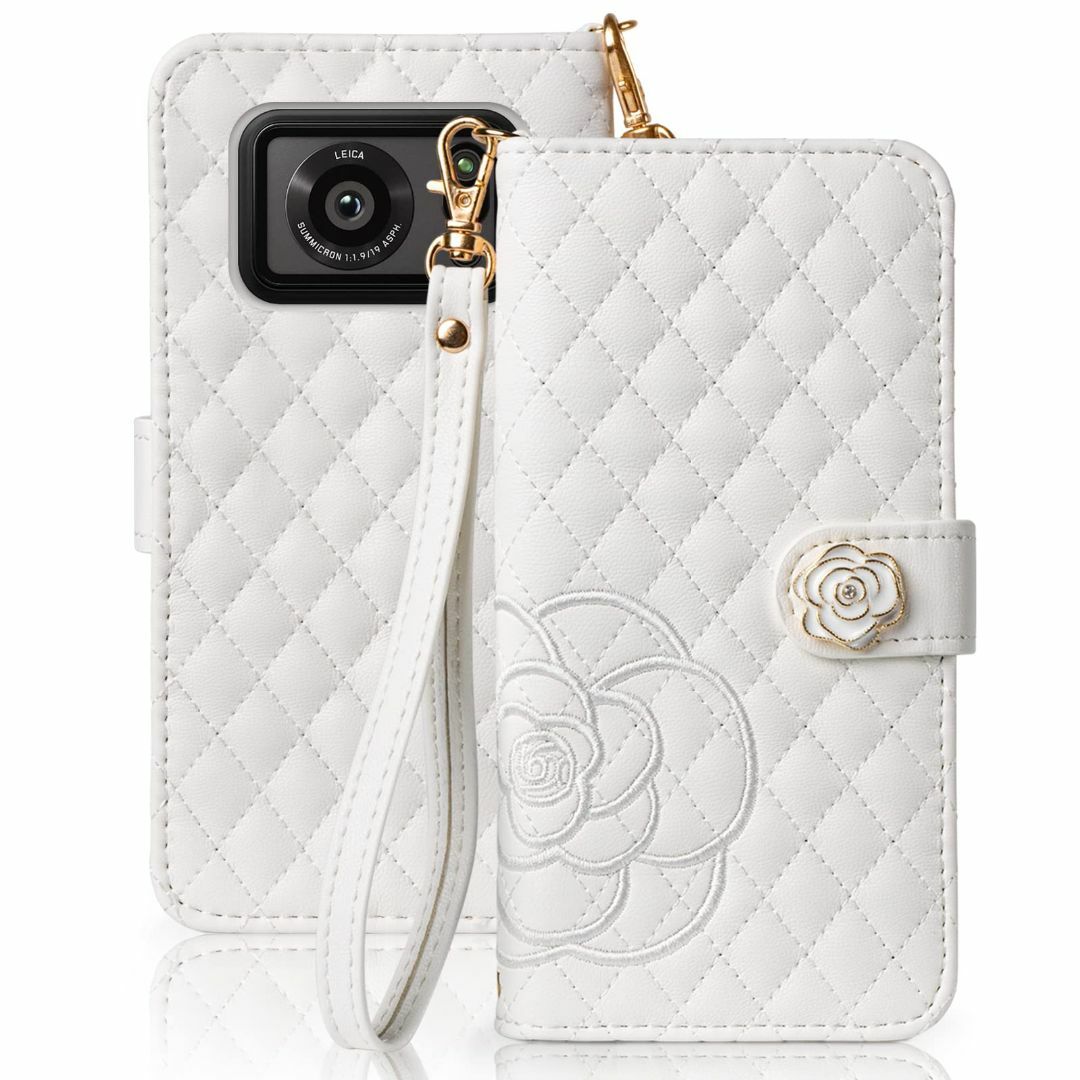 【新着商品】AQUOS R6 SH-51B ケース 手帳型 薔薇 バラ 刺繍 S スマホ/家電/カメラのスマホアクセサリー(その他)の商品写真