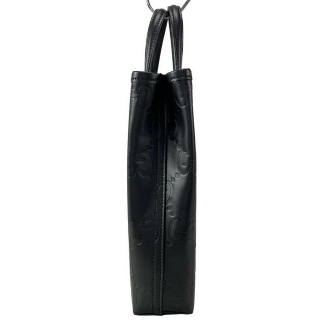 GUCCI(グッチ)のGUCCI(グッチ) トートバッグ GGスーパーミニバッグ 790133 黒 ミニバッグ レザー レディースのバッグ(トートバッグ)の商品写真