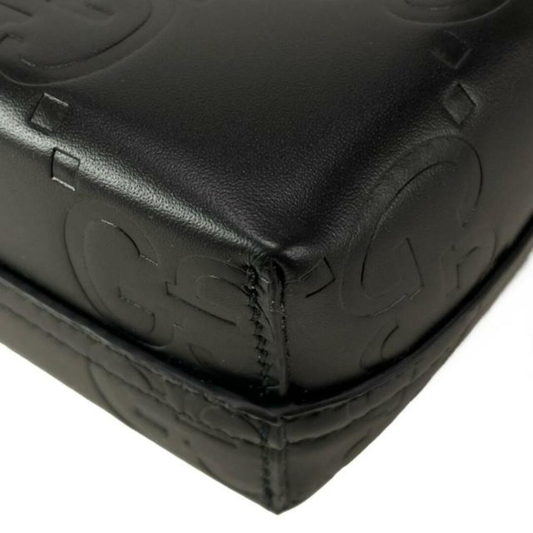 GUCCI(グッチ)のGUCCI(グッチ) トートバッグ GGスーパーミニバッグ 790133 黒 ミニバッグ レザー レディースのバッグ(トートバッグ)の商品写真
