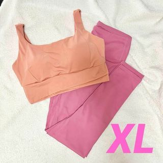 【新品未使用】ヨガウェア上下セット(ピンク) XL 即購入可！(ヨガ)