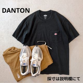 ダントン(DANTON)のDANTON ダントン 胸刺繍ロゴ クルーネック 半袖Tシャツ 黒 ブラック(Tシャツ(半袖/袖なし))