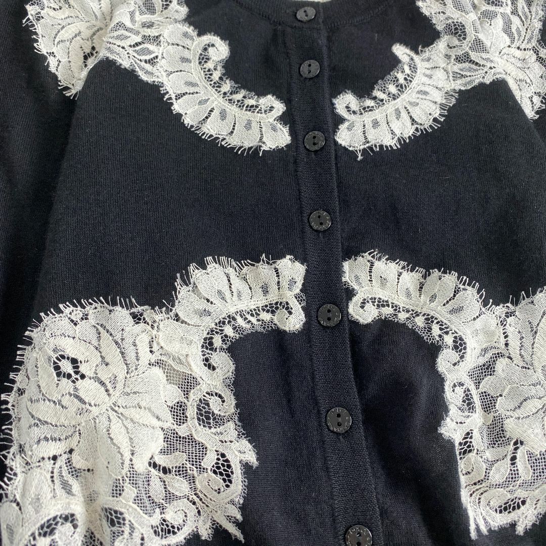 美品✨ドルチェ＆ガッバーナ カシミヤシルク レースカーディガン 黒 DOLCE&GABBANA - ドルチェアンドガッバーナ カーディガン レース