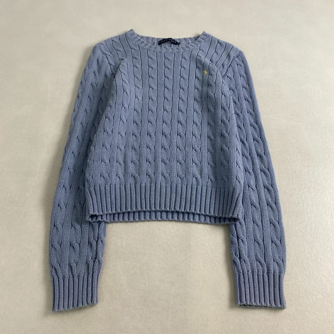 Ralph Lauren - 美品　ラルフローレン　ニット　セーター　ケーブルニット　クロップド丈　刺しゅう