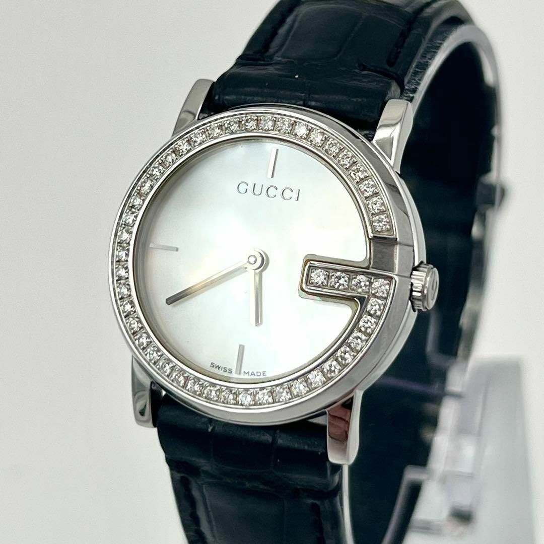GUCCI - 新品電池✨ GUCCI 101L ダイヤベゼル シェル文字盤 時計