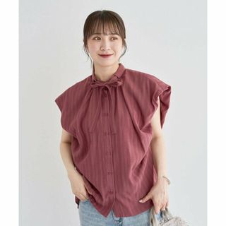 グリーンパークス(green parks)の【ピンク】・ELENCARE DUE ボウタイフレンチブラウス(シャツ/ブラウス(長袖/七分))