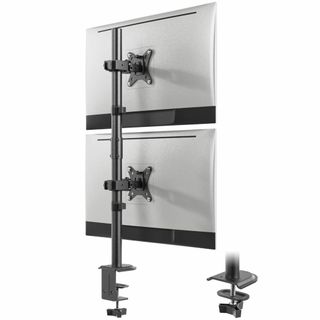 新品 WORLDLIFT モニターアーム 上下2画面 縦 デュアル ロングポール(PC周辺機器)