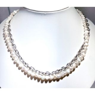 淡水パールバロックステンレスネックレスNO25-2041