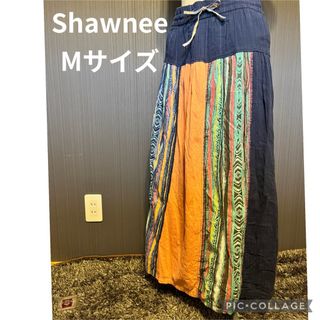 Shawnee ショーニー ロングスカート Mサイズ　ウエスト部総ゴム(ロングスカート)
