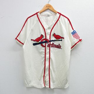 XL★古着 半袖 ベースボール シャツ メンズ MLB セントルイスカージナルス コカコーラ ラグラン 生成り 25jul05 中古 トップス(シャツ)
