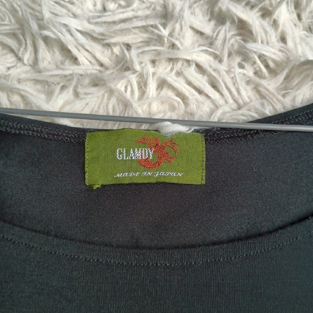 【日本製】GLAMDY 和柄　異素材　切替　カットソー　トップス　半袖　黒　0 レディースのトップス(カットソー(半袖/袖なし))の商品写真